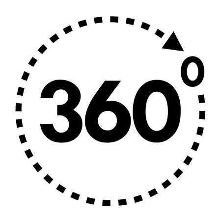 360 degrees view vector icon on white backgroundのイラスト素材