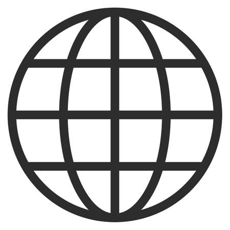 Grid globe vector icon isolated on white backgroundのイラスト素材