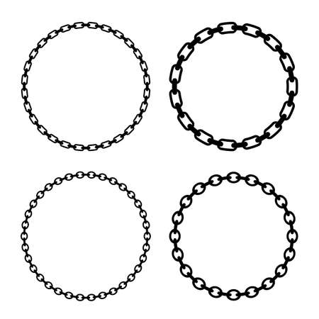 Chain circle web design elements isolated on white backgroundのイラスト素材