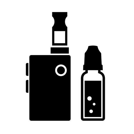 Vape and e-liquid vector icon on white backgroundのイラスト素材