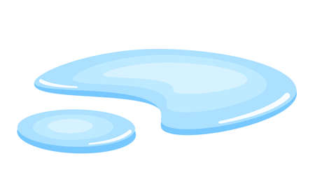 Water puddle vector cartoon isolated on white backgroundのイラスト素材