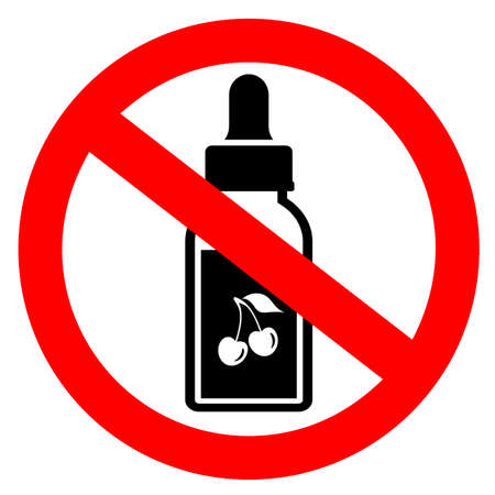 No flavored e-liquid vector sign on white backgroundのイラスト素材