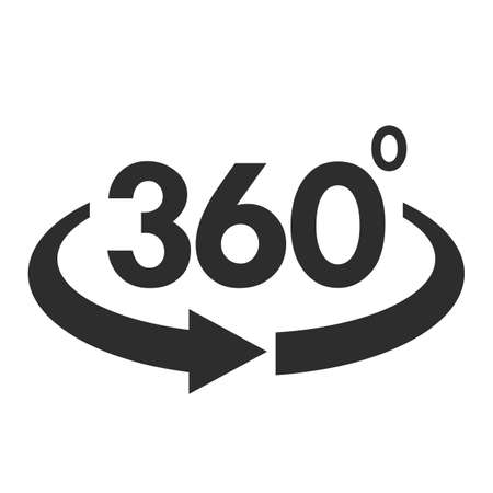 Angle 360 degree vector symbol isolated on white backgroundのイラスト素材