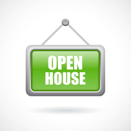Open house vector sign on white backgroundのイラスト素材