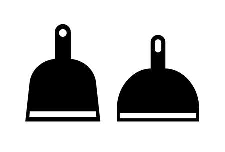 Dustpan vector icon set isolated on white backgroundのイラスト素材