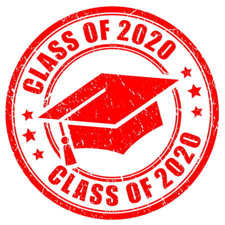 Class of 2020 vector graduation stamp on white backgroundのイラスト素材