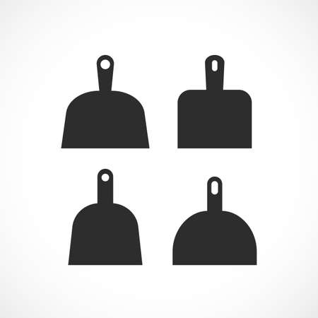 Dustpan vector icons set isolated on white backgroundのイラスト素材