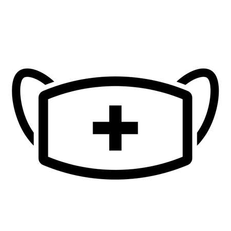 Flu medical mask vector icon isolated on white backgroundのイラスト素材