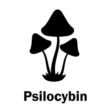 Psychedelics mushrooms vector icon on white backgroundのイラスト素材