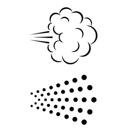 Spray cloud vector icons isolated on white backgroundのイラスト素材