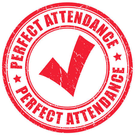 Perfect attendance grunge imprint on white backgroundのイラスト素材