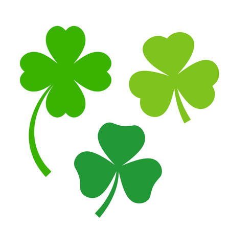 Shamrock leaf vector icons set isolated on white backgroundのイラスト素材