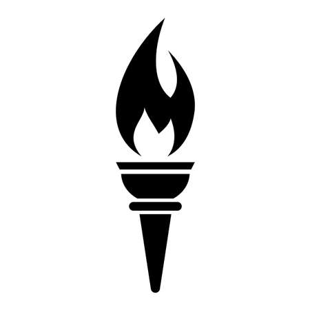 Torch fire vector icon isolated on white backgroundのイラスト素材
