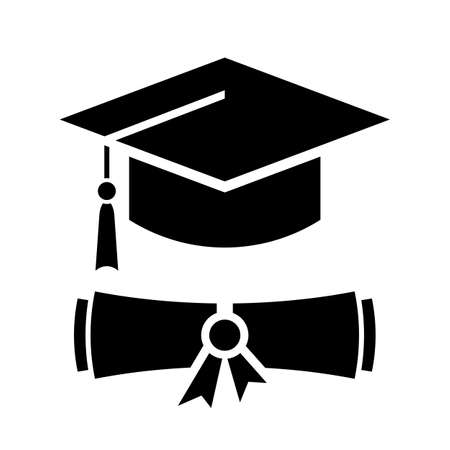 Academic graduation vector icon isolated on white backgroundのイラスト素材