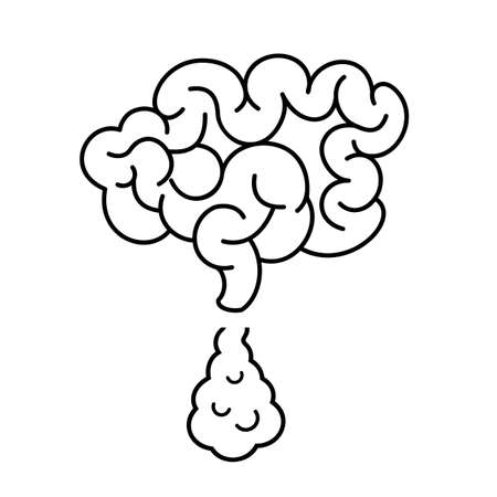 Intestinal gas vector icon isolated on white backgroundのイラスト素材