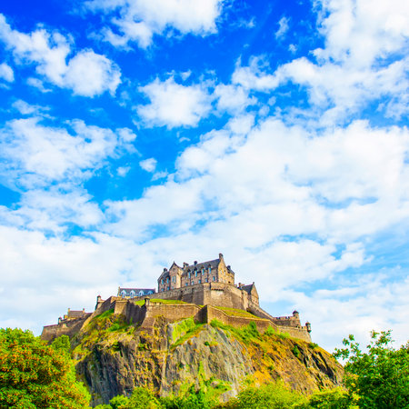 Edinburgh Castle beautiful skyline, Scotlandのeditorial素材