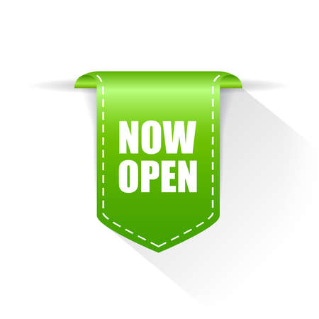 Now open vector ribbon on white backgroundのイラスト素材