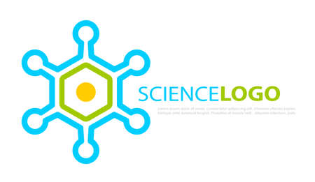 Abstract molecular science logo isolated on white backgroundのイラスト素材