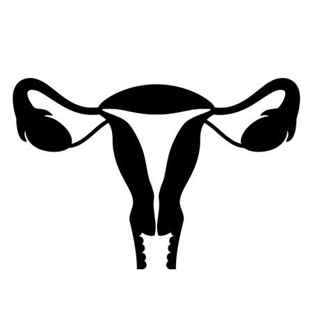 Uterus silhouette icon isolated on white backgroundのイラスト素材