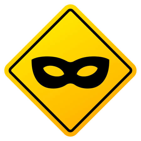 Anonym mask vector caution sign on white backgroundのイラスト素材
