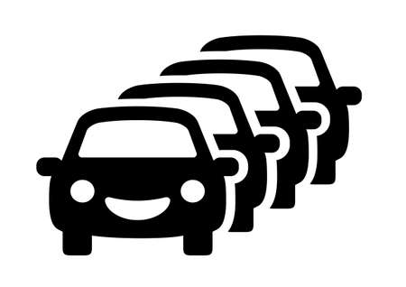 Traffic jam vector icon on white backgroundのイラスト素材