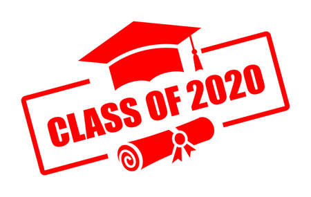 Yearbook emblem class of 2020, vector illustrationのイラスト素材