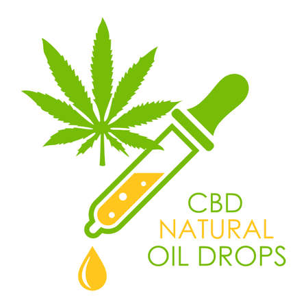 Cbd natural oil vector icon isolated on white backgroundのイラスト素材