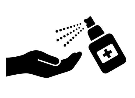 Hands disinfection vector icon isolated on white backgroundのイラスト素材