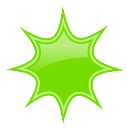 Green star burst icon isolated on white backgroundのイラスト素材