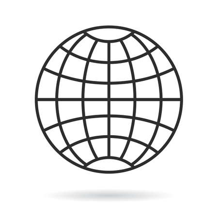 Simple grid globe icon on white backgroundのイラスト素材