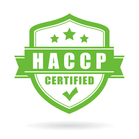 Haccp certified vector icon isolated on white backgroundのイラスト素材