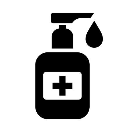 Antibacterial hand soap vector icon isolated on white backgroundのイラスト素材