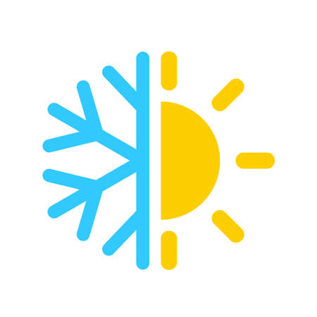 Air con icon, cold and hot temperature, vector illustrationのイラスト素材