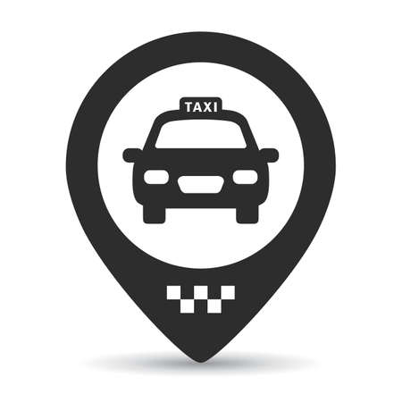 Taxi stop here, location marker on white backgroundのイラスト素材