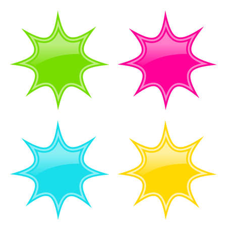 Star shaped colorful price tags, vector illustrationのイラスト素材