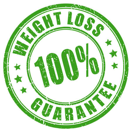 Green stamp weight loss guarantee, vector illustrationのイラスト素材