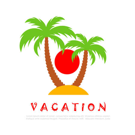 Tropical vacation vector icon isolated on white backgroundのイラスト素材