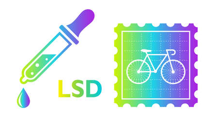 Lsd icon and paper impregnated liquid lsdのイラスト素材