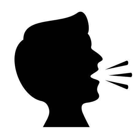 Cough vector icon isolated on white backgroundのイラスト素材