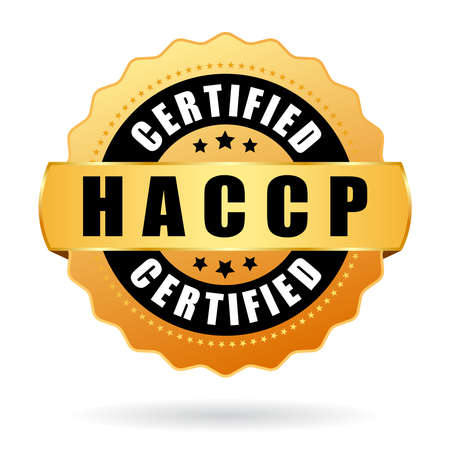 Haccp certified vector icon on white backgroundのイラスト素材
