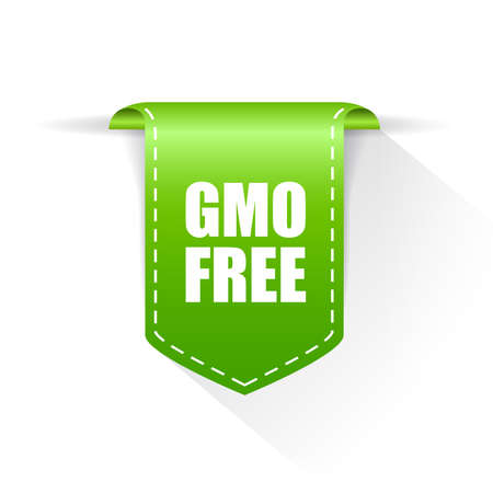 Gmo free green label on white backgroundのイラスト素材