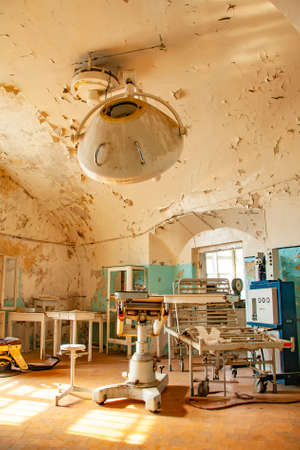 Old abandoned hospital and operating room interiorの写真素材