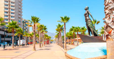 Fuengirola town seafront main alley, Spainの写真素材
