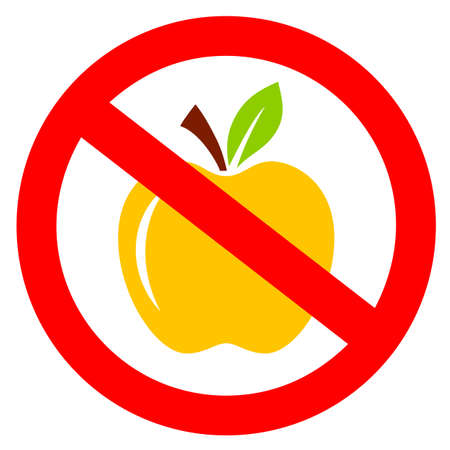 No apples, please do not feed the animals vector signのイラスト素材