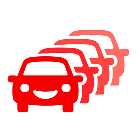 Busy road with many cars vector icon on white backgroundのイラスト素材