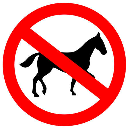 No horses vector sign on white backgroundのイラスト素材