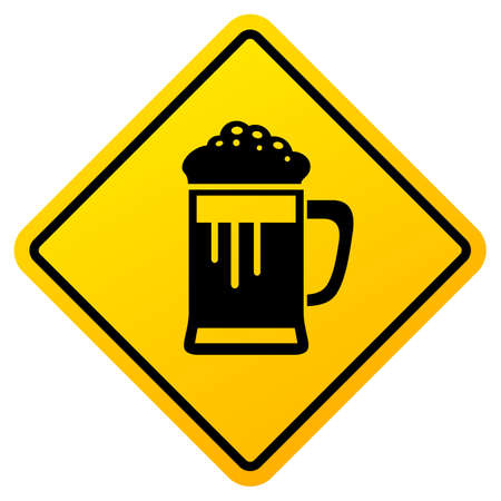 Beer served here vector sign isolated on white backgroundのイラスト素材