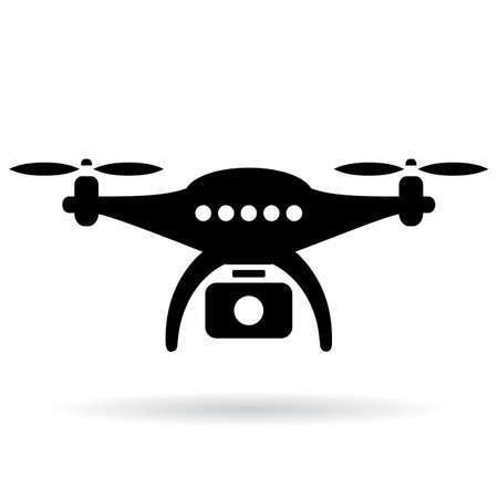 Drone with camera vector icon isolated on white backgroundのイラスト素材
