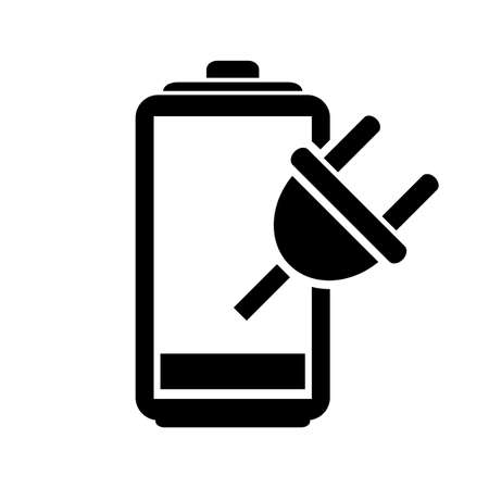 Empty battery vector icon on white backgroundのイラスト素材