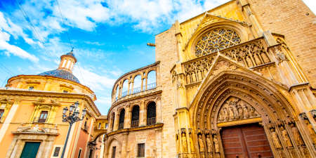 Valencia old town and Square of Saint Mary's, Spainの写真素材